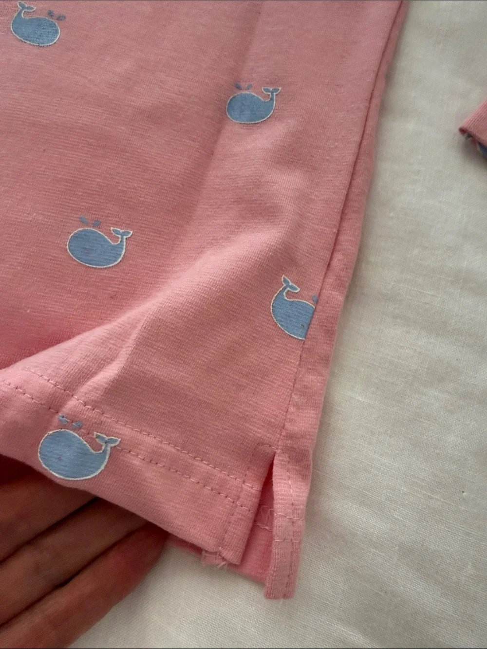 Equine Couture Girls' Pink Long-Sleeve Polo with Blue Whales. Sz S NWT - Picture 5 of 12